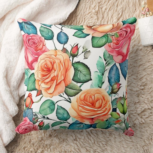 Rose Garden Bloom Design Cushion (Blanket)