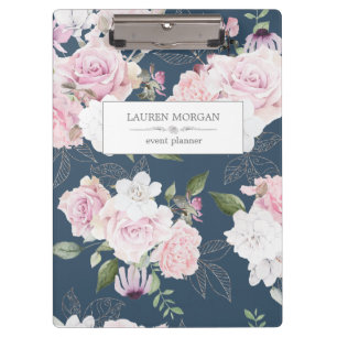 Rose Garden Blue   Personalised Clipboard