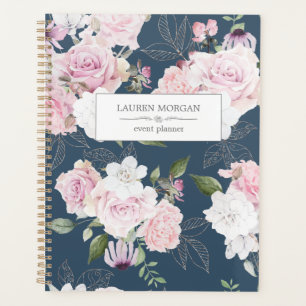 Rose Garden Blue   Personalised Planner