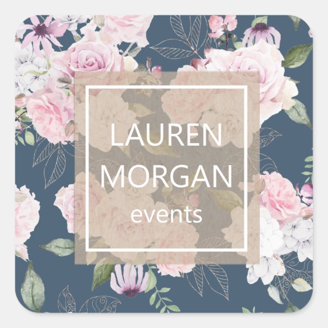 Rose Garden Blue | Personalised Sticker (Front)