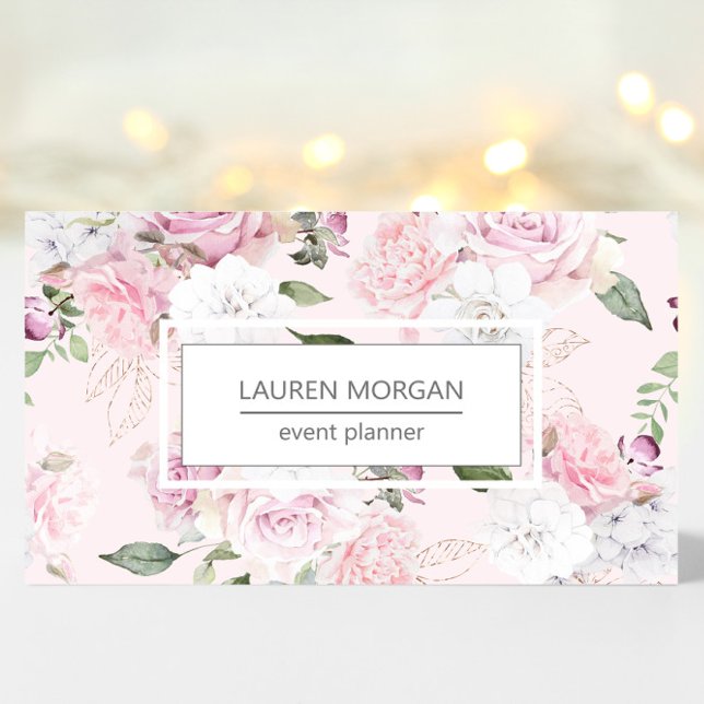 Rose Garden Blush Florals Business Card (Creator Uploaded)