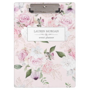 Rose Garden Blush   Personalised Clipboard