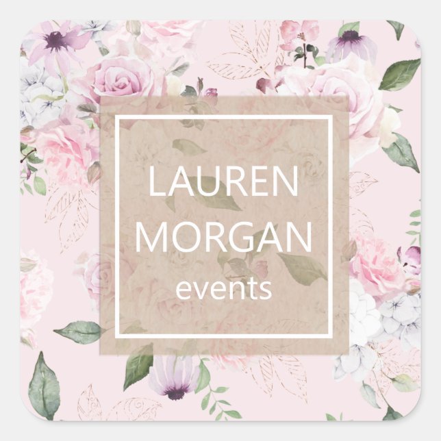 Rose Garden Blush | Personalised Sticker (Front)