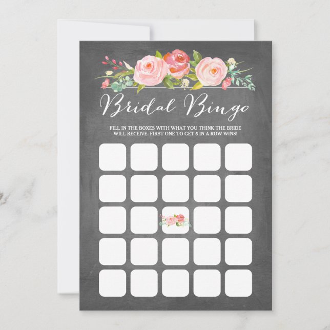 Rose Garden Bridal Shower Bingo (Front)