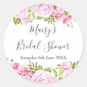 Rose Garden Bridal Shower Classic Round Sticker