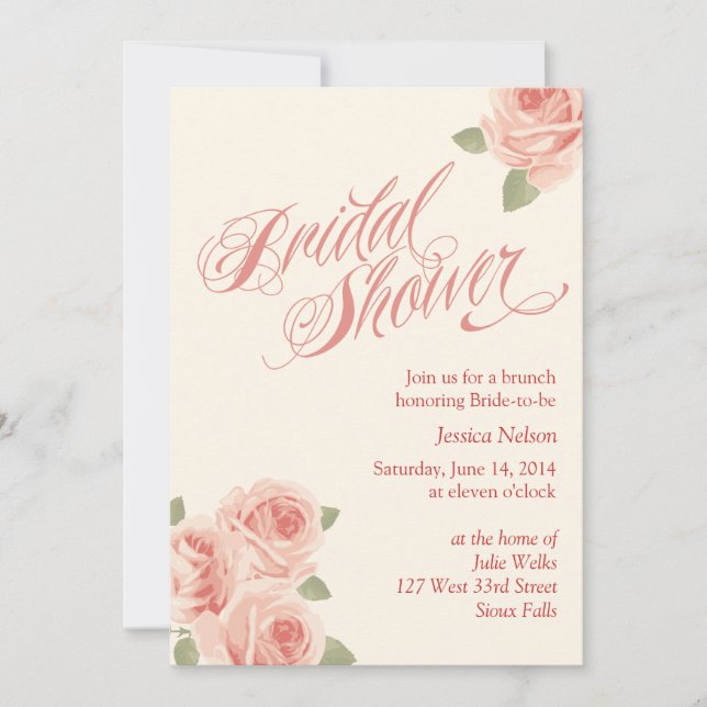 Rose Garden Bridal Shower Invitation (Front)
