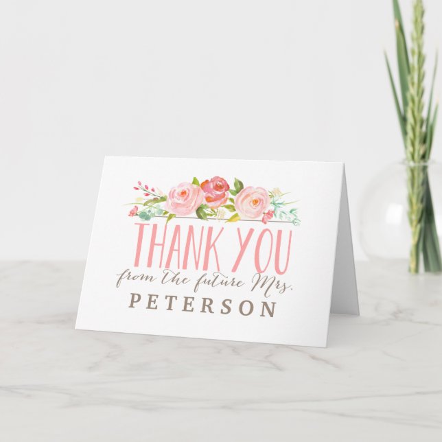 Rose Garden | Bridal Shower Thank You Card (Front)