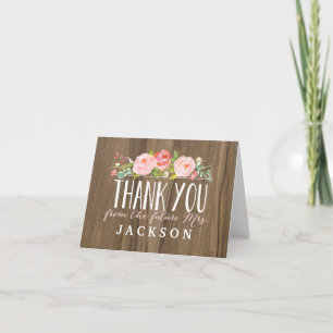 Rose Garden   Bridal Shower Thank You Card