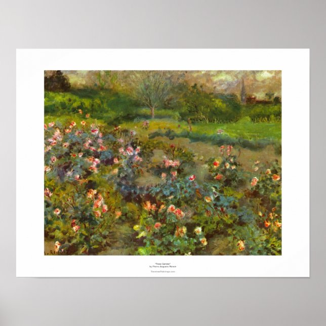 Rose Garden by Renoir beautiful impressionist art Poster (Front)