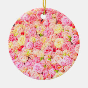 Rose garden ceramic tree decoration