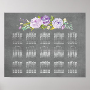 Rose Garden Chalkboard Wedding Seating Chart