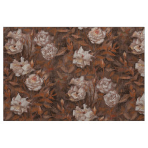 "Rose garden" classical floral design earth shades Fabric