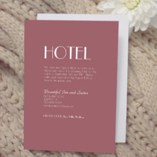 Rose Garden   Dark Rose Wedding Accommodation Enclosure Card