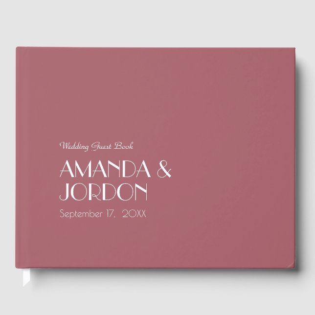 Rose Garden | Dark Rose Wedding Guest Book (Front)