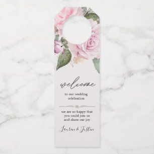 Rose Garden elegant floral Bottle Hanger Tags