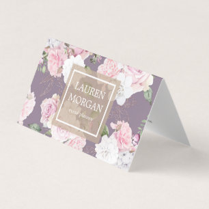 rose garden elegant floral folded business card