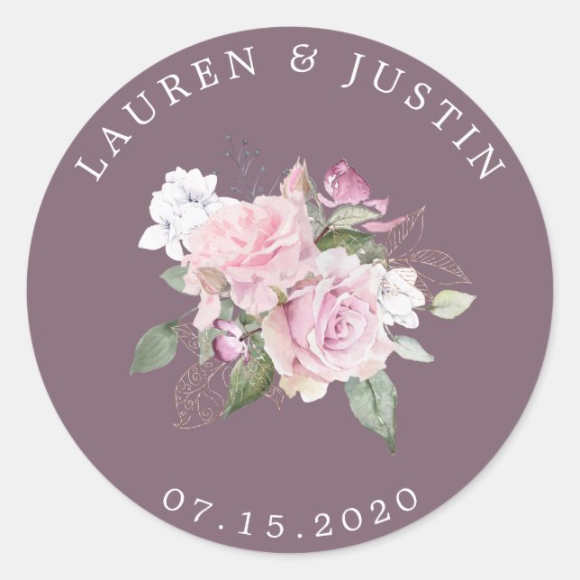 Rose Garden elegant floral monogram Sticker (Front)