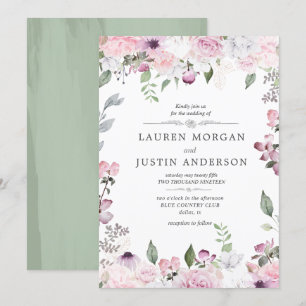 Rose Garden elegant floral Wedding Invitation