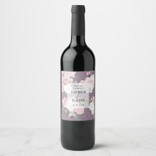 Rose Garden elegant floral Wedding Wine Label