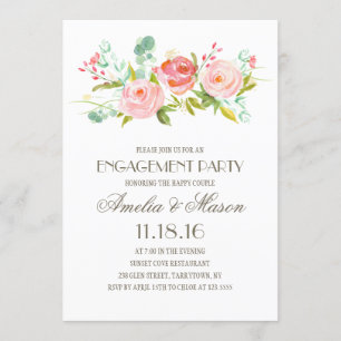 Rose Garden Engagement Party Invitation