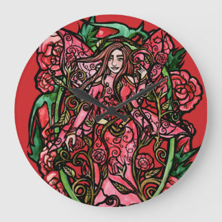 Rose Garden Fairy Goddess Large Clock