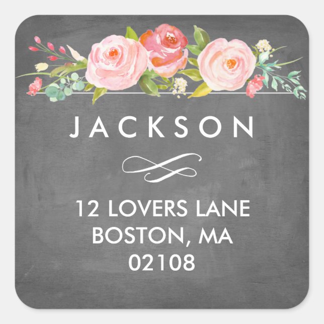 Rose Garden Floral Address Sticker (Front)