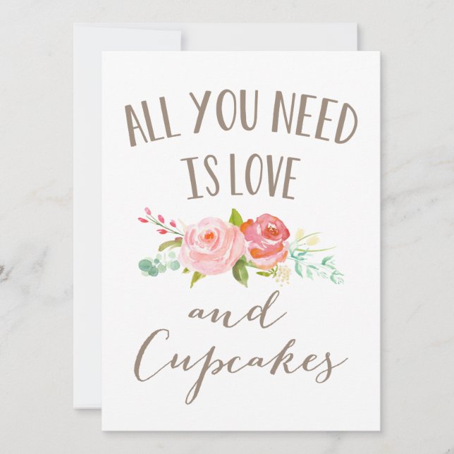 Rose Garden Floral Love and Cupcakes (Front)