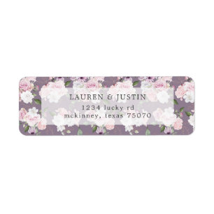 Rose Garden floral Return Address Label