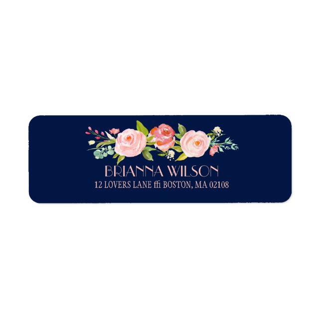 Rose Garden Floral Return Address Label (Front)