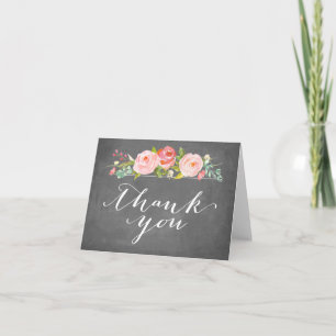 Rose Garden Floral Thank You Chalkboard Card