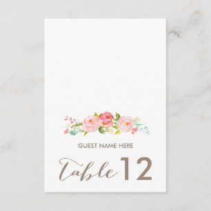 Rose Garden Floral Wedding Escort Card