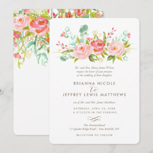 Rose Garden Floral Wedding Invitation
