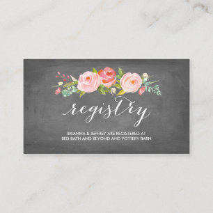 Rose Garden Floral Wedding Registry Card