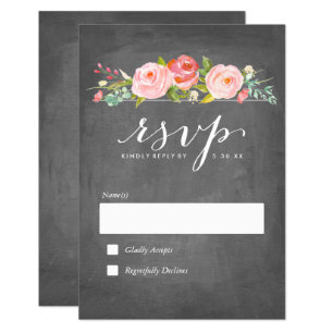 Rose Garden Floral Wedding RSVP Card