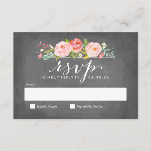 Rose Garden Floral Wedding RSVP Card