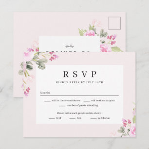 Rose Garden Floral Wedding RSVP Reply Card