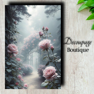 Rose Garden Gate Decoupage Tissue Paper