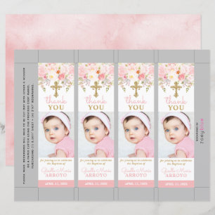 Rose Garden Girl Baptism Photo Bookmark