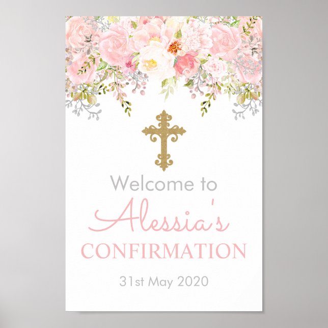 Rose Garden Girl Confirmation Welcome Poster (Front)