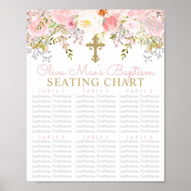 Rose Garden Girls Baptism Seating Chart (Front)