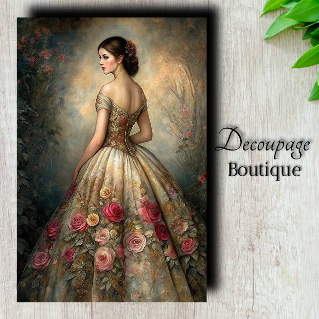 Rose Garden Gown Decoupage Tissue Paper (Rose Garden Gown Decoupage Tissue Paper)