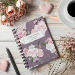 Rose Garden Mauve Personalised Planner<br><div class="desc">Planner featuring gentle blush roses paired with gold stencil leaves on a mauve background. You can find matching items from this collection for office and personal use in our store.</div>