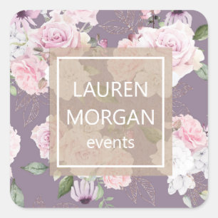 Rose Garden Mauve Personalised Sticker