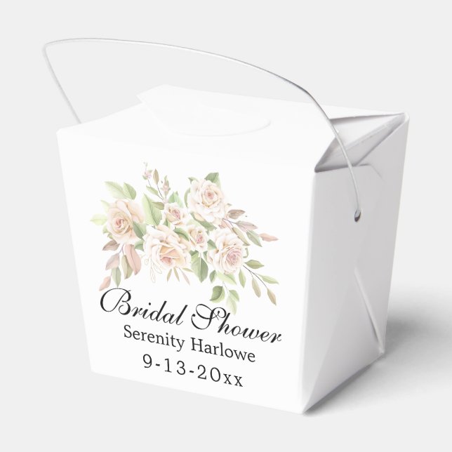 Rose Garden Pastel Pink Floral Bridal Shower Favour Box (Back Side)