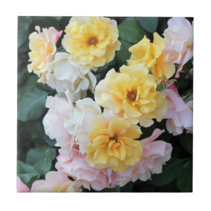 Rose Garden Pastels Ceramic Tile