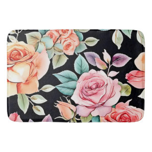 Rose Garden Pattern Design Bath Mat