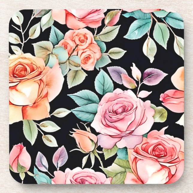 Rose Garden Pattern Design Coaster (Front)