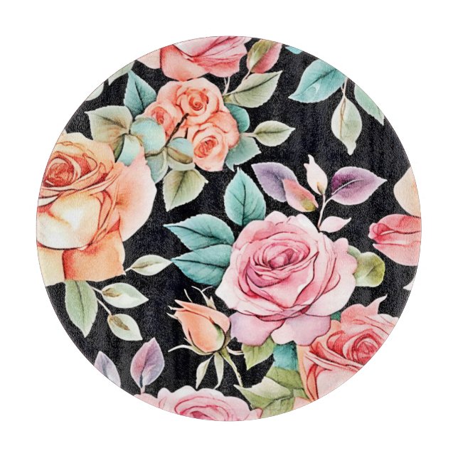 Rose Garden Pattern Design Cutting Board (Front)