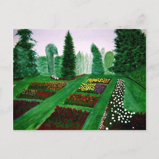 Rose Garden, Portland, Oregon watercolor painting Postcard (Front)