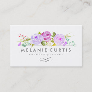 Rose Garden Purple Floral Business Card